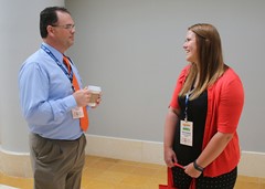 Jay Stancil of Union (Ky.),  College Division Representative-Southeast Region, and Chelsey Chamberlain, University of New Mexico — Rising Star Award winner catch up.